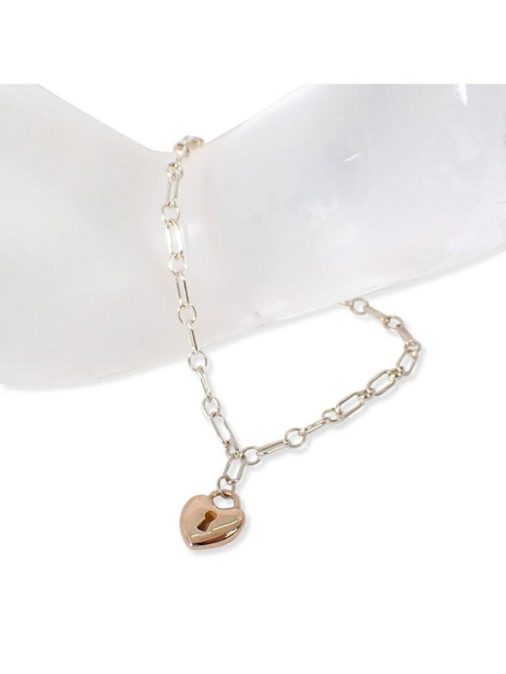 Tiffany & Co 925/750 Heart Lock Bracelet